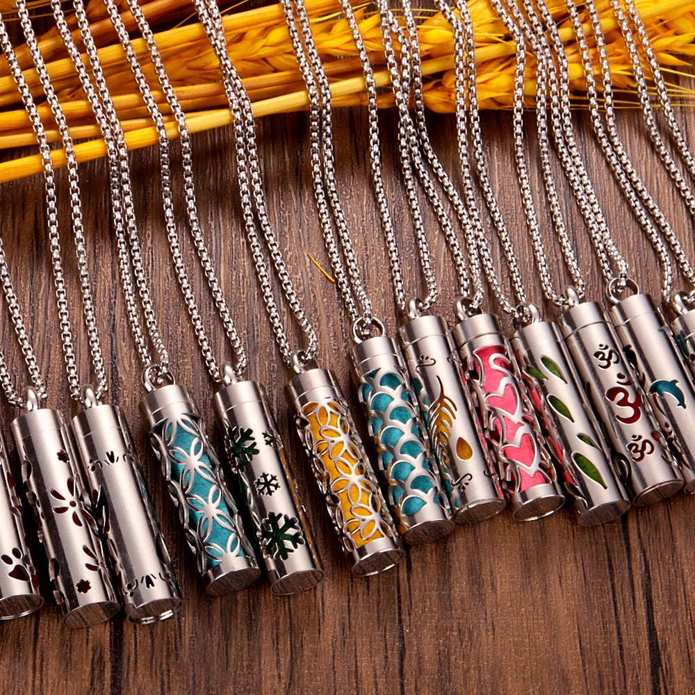Unisex stainless steel aromatherapy pendant – HeartScent necklace