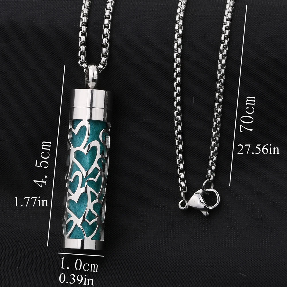 Couple gift stainless steel scent necklace with essential oil diffuser