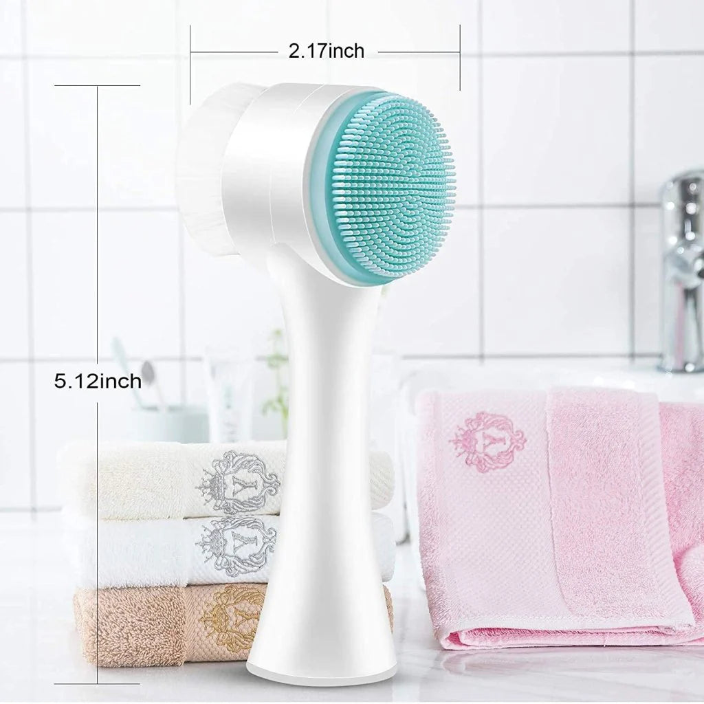 2-in-1 Double-Sided Silicone Face Brush – Deep Pore Cleansing & Exfoliating Tool
