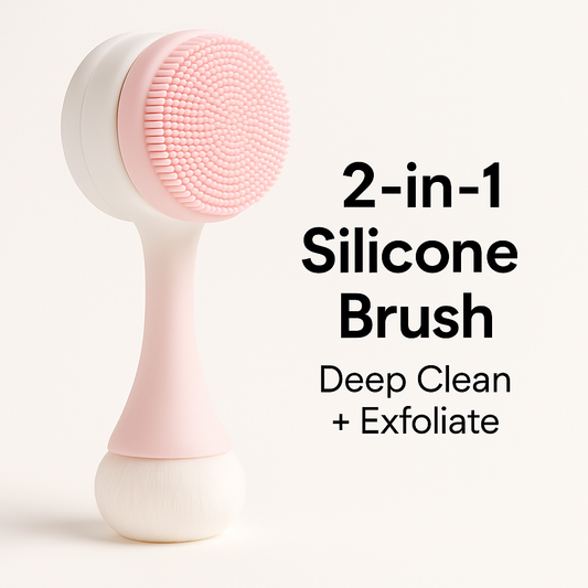 2-in-1 Double-Sided Silicone Face Brush – Deep Pore Cleansing & Exfoliating Tool
