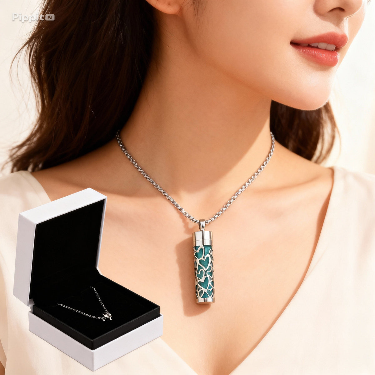 HeartScent™ Memory Scent Diffuser Necklace – Stainless Steel Pendant